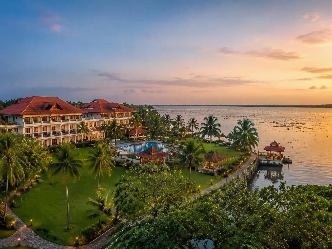 Gokulam Grand Resort beside the Kumarakom backwaters